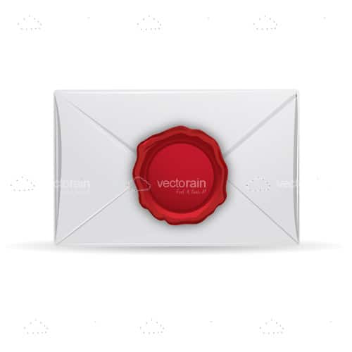 White Sealed Envelope with Red Wax